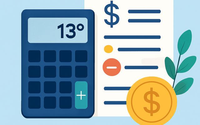 Calculadora de 13º salário: parcelas, proporcional e descontos sem mistério
